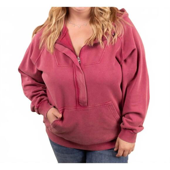 MICHELLE MAE Tops - NEW MICHELLE MAE cozy core hoodie in berry